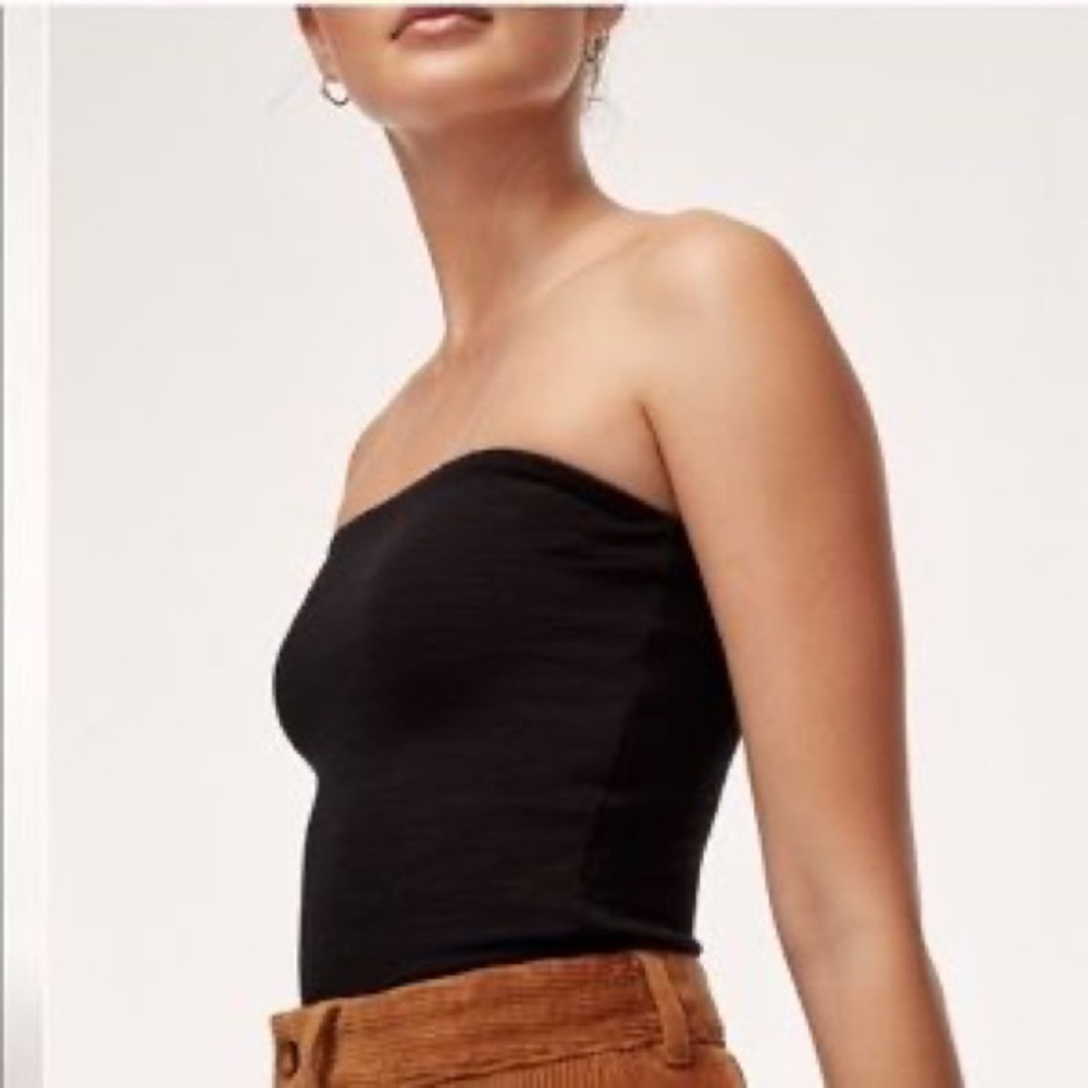 Aritzia - Wilfred Adriana knit tube top (black) - XS